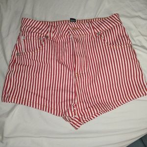 candy cane striped shorts